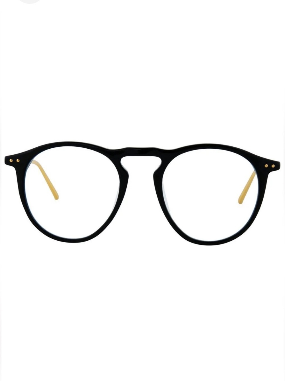 LINDA FARROW Luxury Black Gold Oval Optical Glasses Frame LFL608 C1 NWT